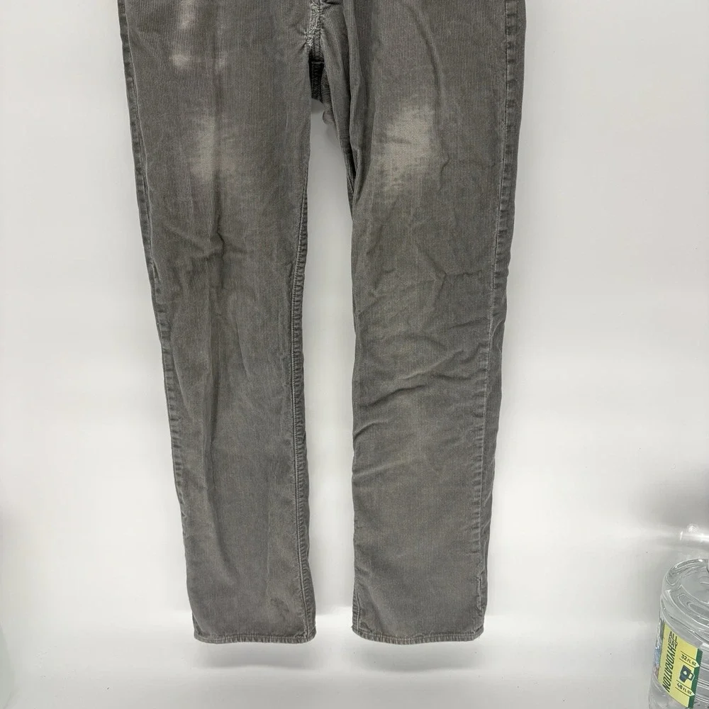 J.CREW Vintage Slim Straight Gray Corduroy Pants Distressed Grunge Men32X34